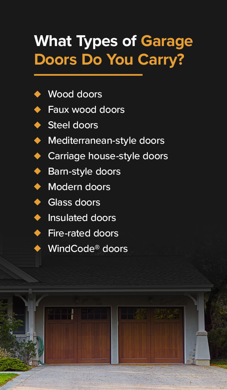 What Types of Garage Doors Do You Carry?